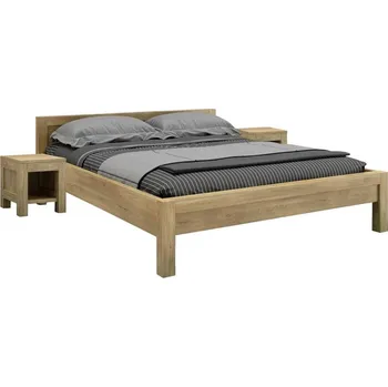 Komoda Buková manželská postel FELISA L5 s nočními stolky Barevné provedení: Dub, Rozměry postele: 140 x 200 cm