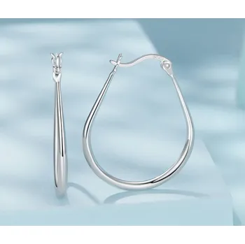 Náušnice For Silver Uzavřené oválné náušnice v hruškovitém tvaru - Stříbro 925