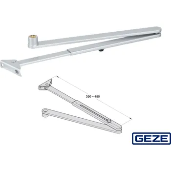 Zavírač dveří Lomené ramínko pro samozavírače GEZE Barva: Stříbrná, Ramínko: standard - bez aretace 102421