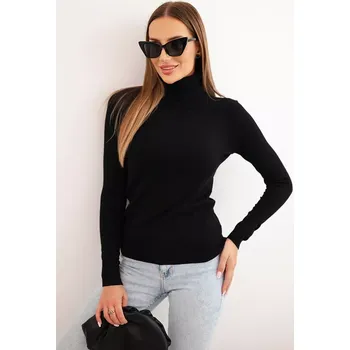 Dámský svetr Kesi Włoski Dámský svetr z viskózy s rolákem a dlouhým rukávem černý Kesi Włoski černá 3406702