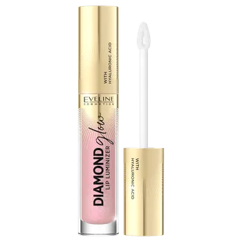 Lesk na rty Eveline Cosmetics Diamond Glow lesk na rty s hyaluronovou kyselinou 14, 4,5 ml