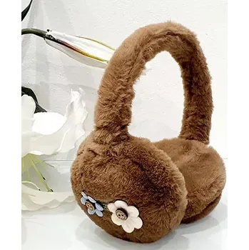 Rukavice Zimní sluchátka na uši dívčí - hnědá