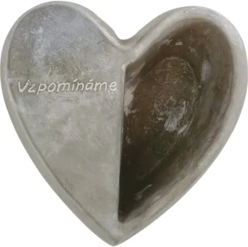 Květináč Harasim Květináč srdce s nápisem Vzpomínáme 21 x 21 cm, (CZ) šedá