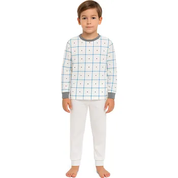 Dívčí pyžamo Dětské pyžamo kostičky - bílé Dětské velikosti (půlené): EU 92/98