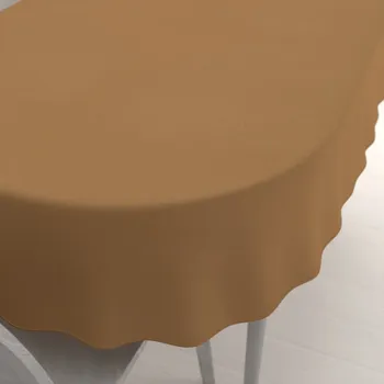 ubrus Velký dekorační oválný ubrus BKU-120 Bronzově hnědý 180x220 cm