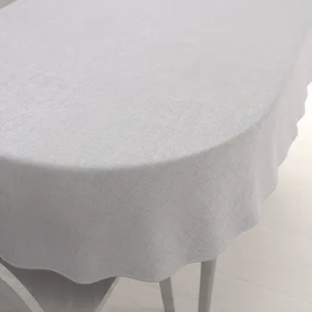 ubrus Dekorační oválný ubrus BKW-206 Světle šedobéžový žíhaný 100x140 cm