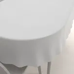 Dekorační oválný ubrus BKU-112 Kouřově bílý 100x160 cm