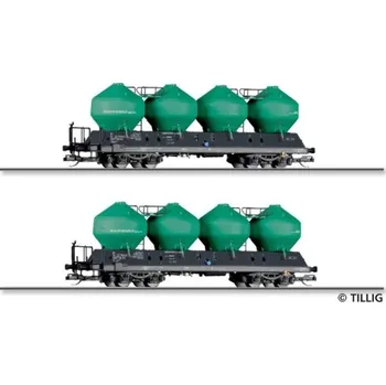 Modelová železnice TT - set dvou vozů na sypké hmoty Uacs 451.1 Transportservics s.r.o. Beroun ep.VI