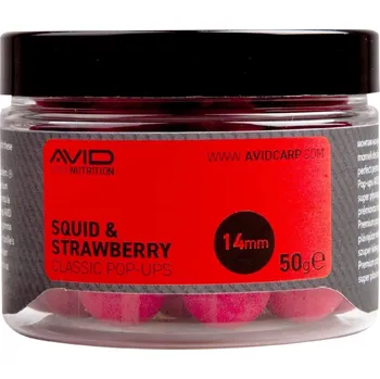 Boilies Avid Carp Plovoucí Boilie Classic Pop-Up Squid & Strawberry 50g Hmotnost: 50g, Průměr: 14mm