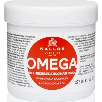Vlasová regenerace Kallos KJMN Professional Omega vyživující maska na vlasy s omega 6 komplexem a makadamia olejem 275 ml