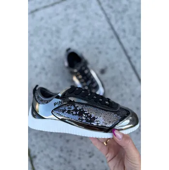 Dámské tenisky Dámské tenisky PINKO REBY 10 SNEAKERS SS0123T046KZ7 černostříbrné Velikost: 38