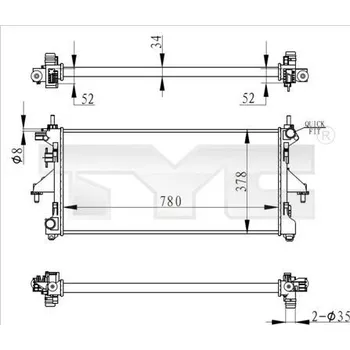 Chladič motoru TYC 709-0020-R Chladič, chlazení motoru (709-0020-R)