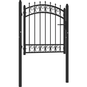 vidaXL Plotová branka s hroty ocel 100 x 100 cm [146378] Barva: Černá