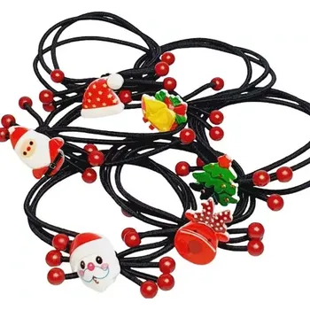 Vánoční světelná dekorace Gumička s vánoční ozdobou - 6ks