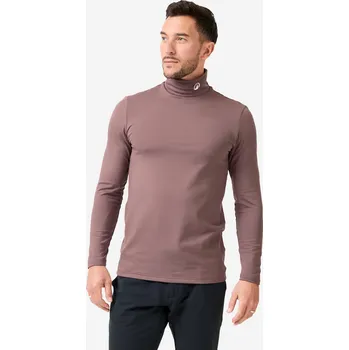 Pánské tričko INESIS Pánské golfové spodní tričko s rolákem CW500 3XL FIALOVÁ|KAŠTANOVÁ