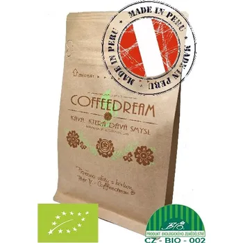 Káva COFFEEDREAM | Káva PERU CEPRO YANESHA ORGANIC - 100g / běžný třívrstvý sáček / Zrnková Káva Peru A25