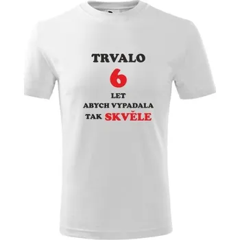 Chlapecké oblečení Bílé dětské tričko trvalo 6 let - dárky pro 6 letou holčičku - barva bílá - velikost 12let