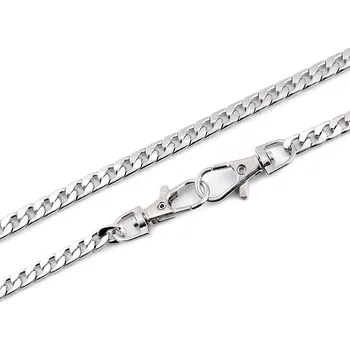 Příze Pro Háčkování Řetízek na kabelky plochý s karabinou 120 cm nikl