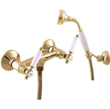 Vodovodní baterie Slezák - RAV Sprchová baterie MORAVA RETRO se sprchovým setem - MK580.x/2Z, Zlatá lesk Rozteč připojení (mm): 100