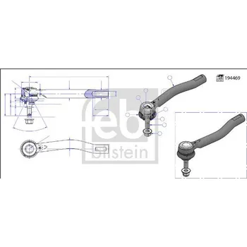 Táhlo řízení FEBI BILSTEIN 194763 Hlava příčného táhla řízení (194763)