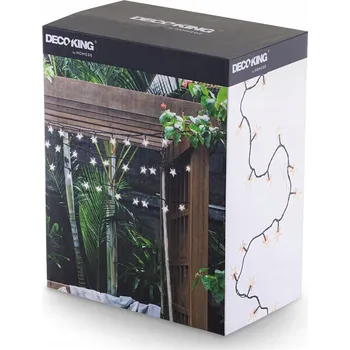 Vánoční osvětlení DecoKing Světelný řetěz hvězdy 100 LED teplá bílá