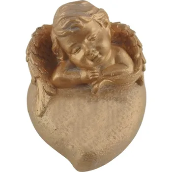 Vánoční dekorace Betonový zlatý anděl s nápisem 10 x 12 x 11 cm