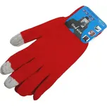 Zimní strečové rukavice, vhodné i pro dotykové telefony - červená