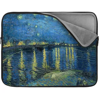 pouzdro na notebook Sablio Obal na notebook Hviezdna noc nad Rhônou - Vincent van Gogh - 17"
