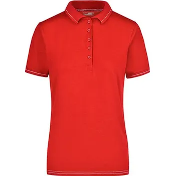 Dámské tričko James&Nicholson Dámská polokošile JN568 Red-White XL