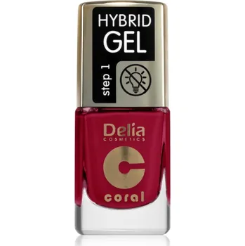 Přípravek na nehty Delia Cosmetics Coral Nail Enamel Hybrid Gel gelový lak na nehty odstín 103 Juicy Raspberry 11 ml