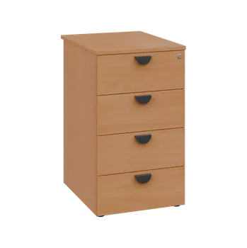 Zásuvkový kontejner TKC - 61 kontejner přístavný, 4-zásuvkový, deska 18 mm, centrální zámek, buk royal