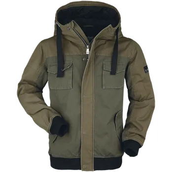 Zimní bunda z Black Premium by EMP - Olivově zelená zimní bunda s kapsami - Muži - olivová