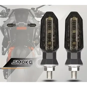 Směrový světlomet LED blinkry na motorku - pár (Blinkry LED na motorku kouřové)