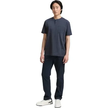 Pánská móda TOM TAILOR® PÁNSKÉ HENLEY TRIKO KRÁTKÝ RUKÁV -MODRÝ MELÍR XL