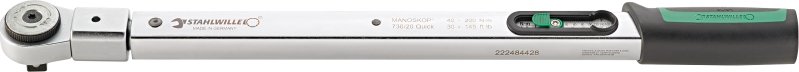 Stahlwille Servisní momentový klíč MANOSKOP® č. 730R Quick Měřicí rozsah 40–200 N·m Čtyřhran 1/2 Délka 530 mm
