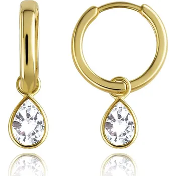 Náušnice MINET Elegantní zlaté náušnice s bílými zirkony Au 585/1000 1,80g