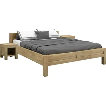 Knihovna Buková postel Montana L4 140/200 cm s nočními stolky Barevné provedení: Dub