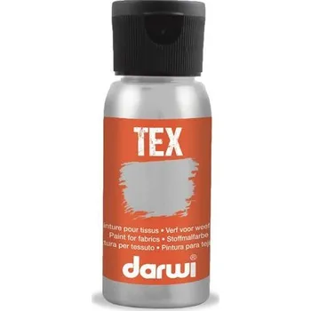 Speciální výtvarná barva DARWI TEX barva na textil - Metalická stříbrná 50 ml