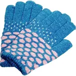 Dámské zimní rukavice s lurexem - modrá