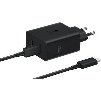 EP-T5020XBE Samsung Dual USB-C 50W Cestovní nabíječka + USB-C Datový kabel Black