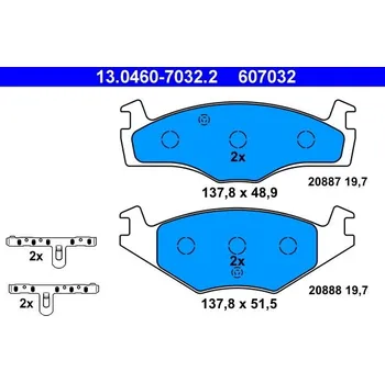 Brzdová destička ATE 13.0460-7032.2 Sada brzdových destiček, kotoučová brzda (13.0460-7032.2)