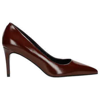Dámské lodičky Bordové Kožené Dámské Lodičky Na Vysokém Podpatku Wojas 3517435 38