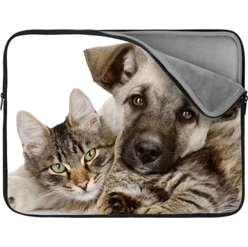 pouzdro na notebook Sablio Obal na notebook Kočička a štěňátko - 13"