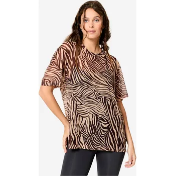 Pánské tričko DECATHLON Dámské fitness tričko s potiskem XL BÉŽOVÁ