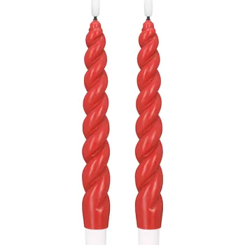 Talíř blokker LED večeře svíčka Swirl – 2,8×25 cm – jasně červená 0017518