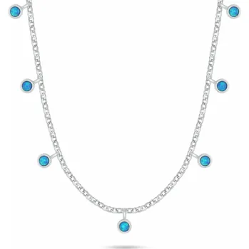 Náhrdelník Brilio Silver Hravý stříbrný náhrdelník s modrými syntetickými opály NCL209WB + 2 měsíce na vrácení zboží