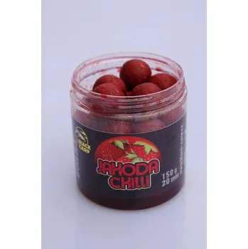 Boilies BLACK CARP Boilies dipované Jahoda-Chilli 150g/20mm Průměr nástrahy: 20mm