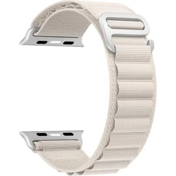 Příslušenství k chytrým hodinkám Nylonový řemínek se sponou pro Apple Watch 42/44/45/46/49mm Barva náramku: Béžová