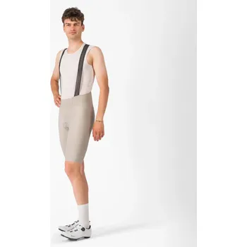 Cyklistické kalhoty CASTELLI Cyklistické kalhoty krátké s laclem - ESPRESSO - béžová