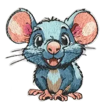 Nažehlovací nášivka - myška VII (7,1 x 7,1 cm)